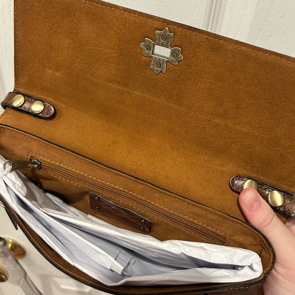 Patricia Nash Rich Brown Leather Crossbody Bag - Picture 5 of 7